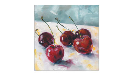Oil painting of cherries