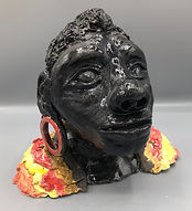 Glazed sculpture.