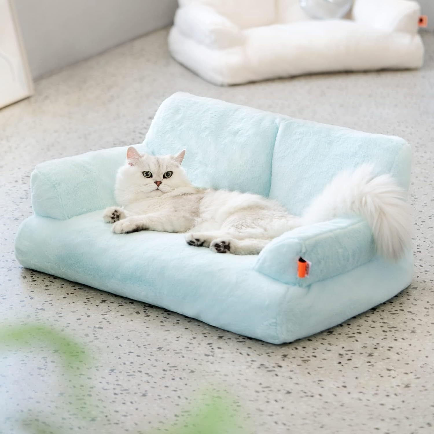 MEWOOFUN Plush Cat Bed For Indoor Cats - Washable 26x19x13 Inch Pet