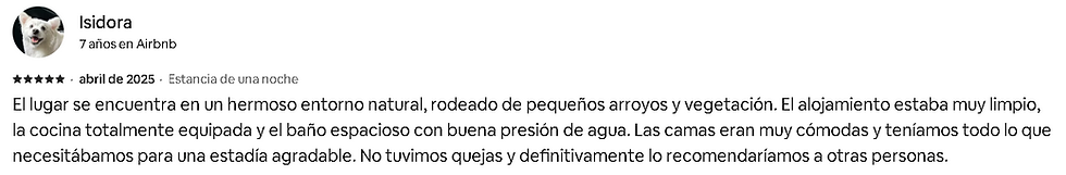 comentario de un huesped en airbnb bajo gestion de AndBnB