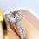 Thumbnail: 5.00 Carat Cushion Cut Diamond Ring with Eternity band in 18k Gold