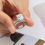 Thumbnail: 5.00 Carat Cushion Cut Diamond Ring with Eternity band in 18k Gold