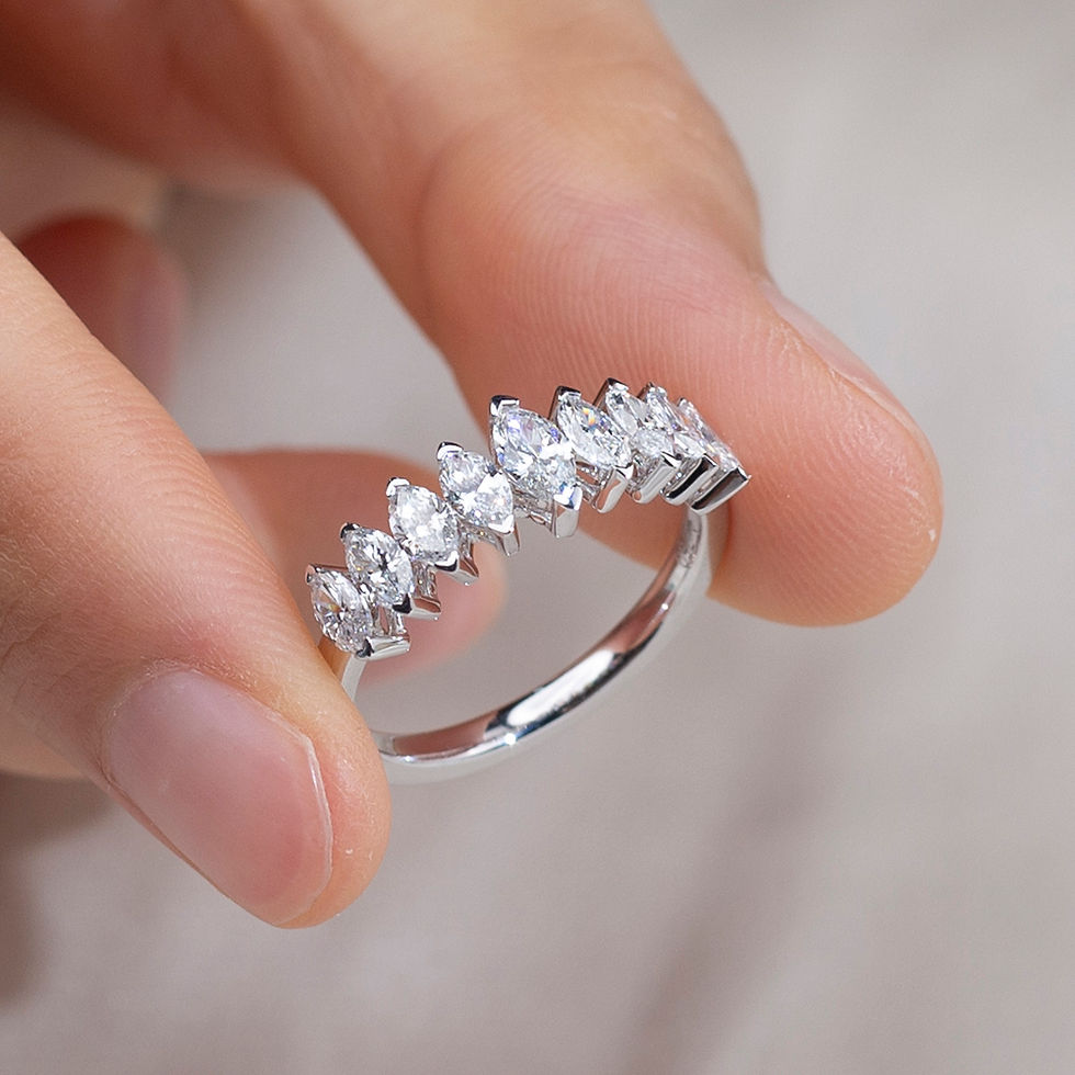 Thumbnail: 1.00 Carat Luxurious 9-Stone Marquise Diamond Ring in 18k Gold