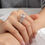 Thumbnail: 5.00 Carat Cushion Cut Diamond Ring with Eternity band in 18k Gold