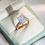 Thumbnail: 5.00 Carat Radiant Cut Diamond Ring with wedding band in 18k Gold