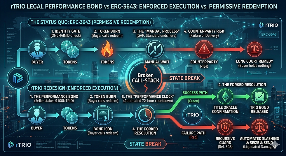 Redefining RWA State-of-the-Art:      rTRIO Financial Mesh: vs ERC-3643 stack.