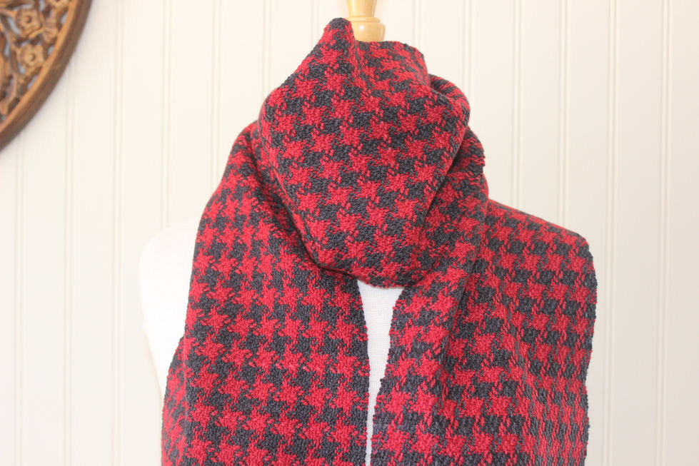 Red and Black Merino Scarf (4)