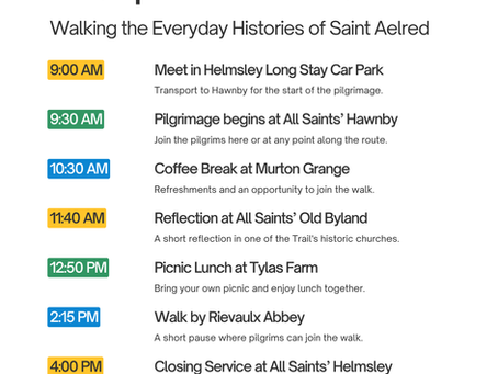Walking the Everyday Histories of Saint Aelred Saturday 12 September 2026