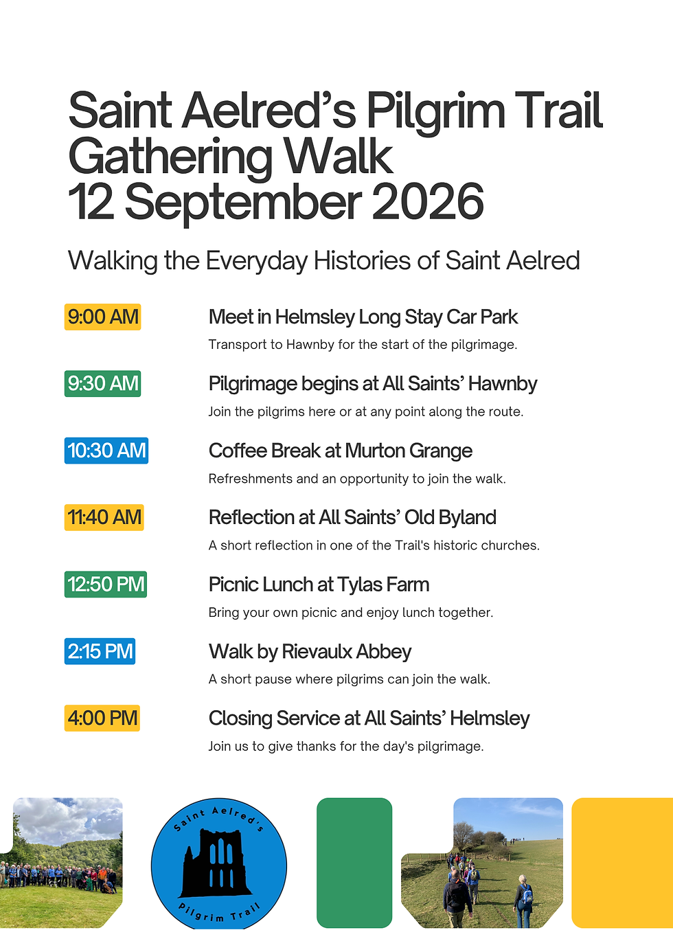 Walking the Everyday Histories of Saint Aelred Saturday 12 September 2026