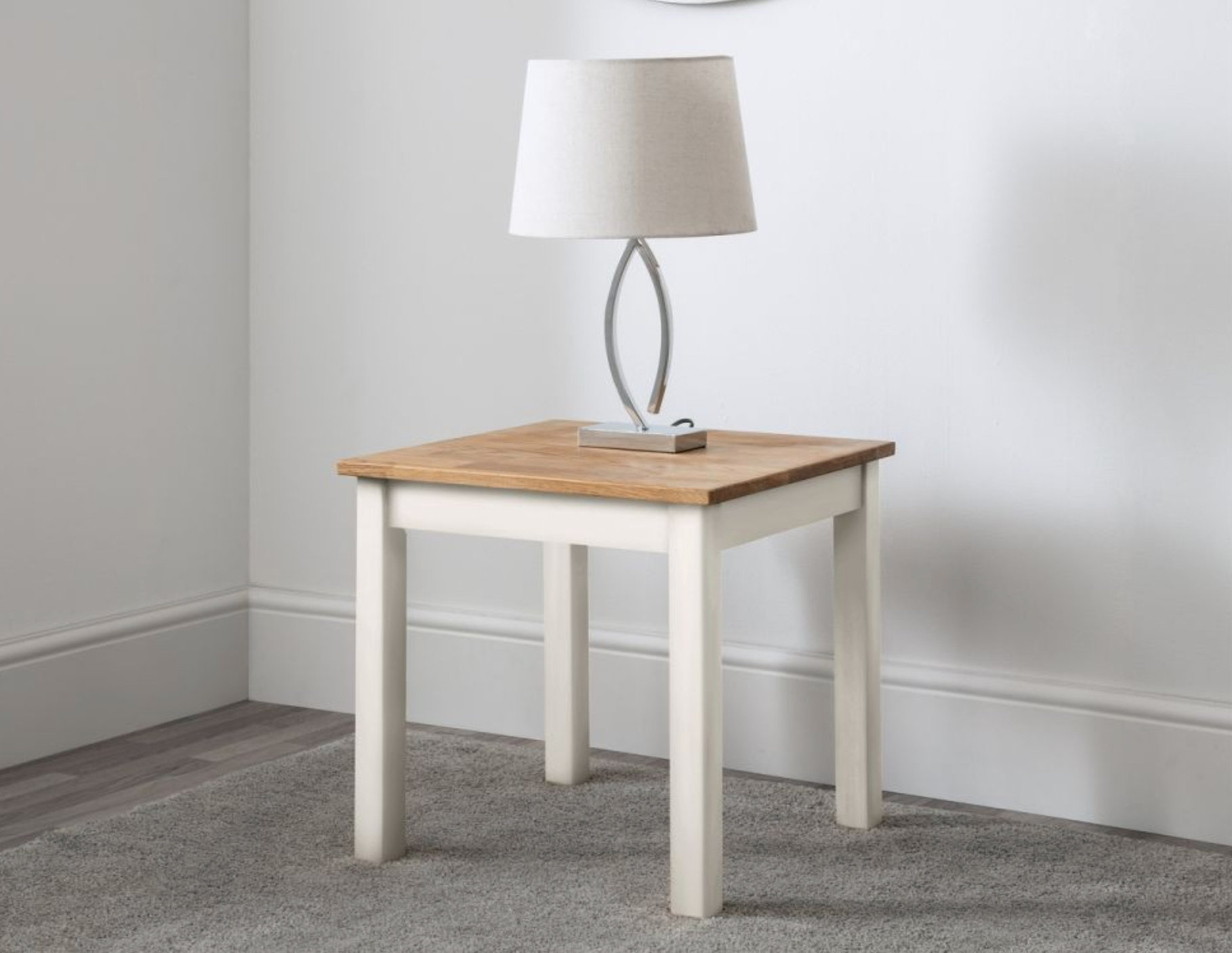 Coxmoor Lamp Table - Ivory & Oak