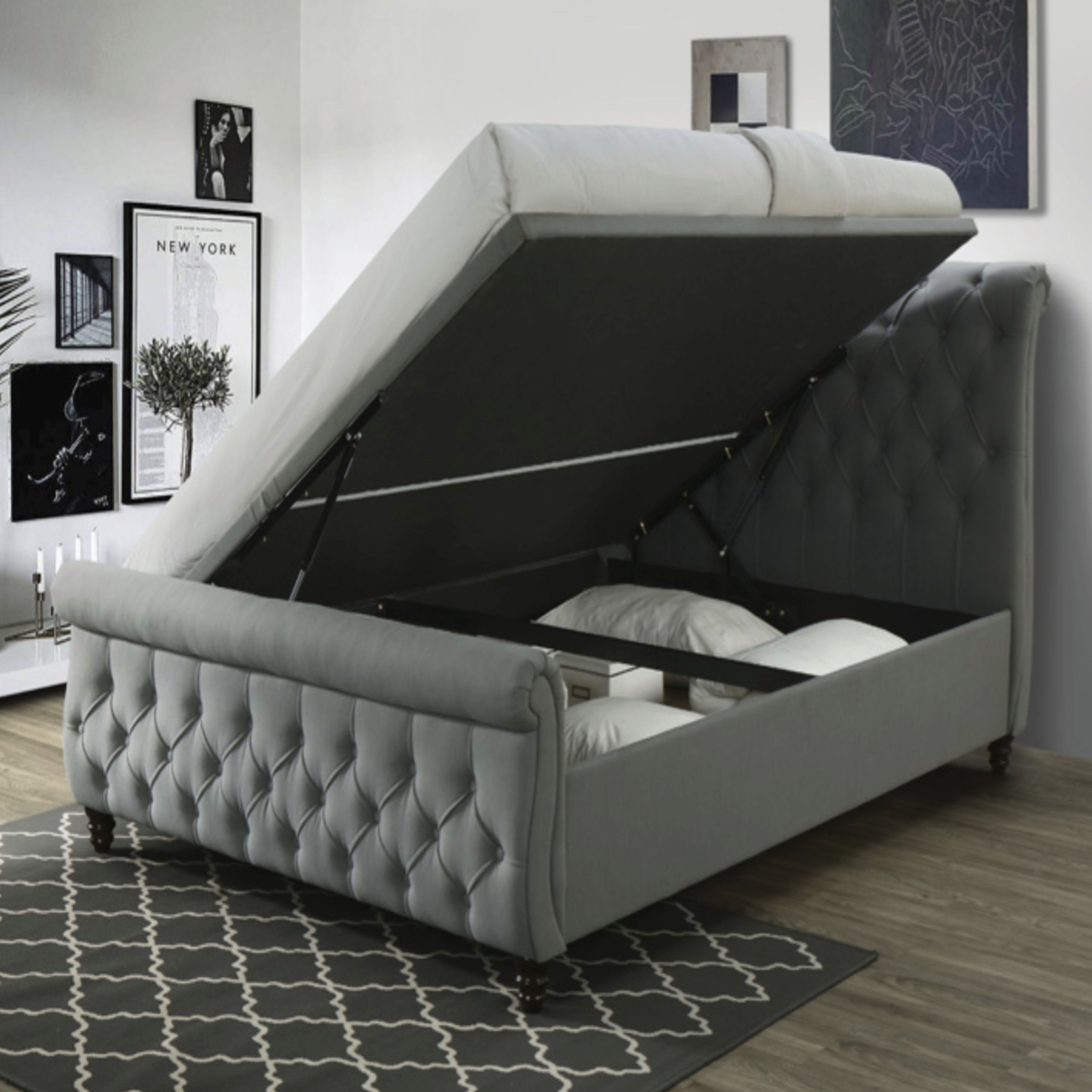 Morgan Fabric Ottoman Bed
