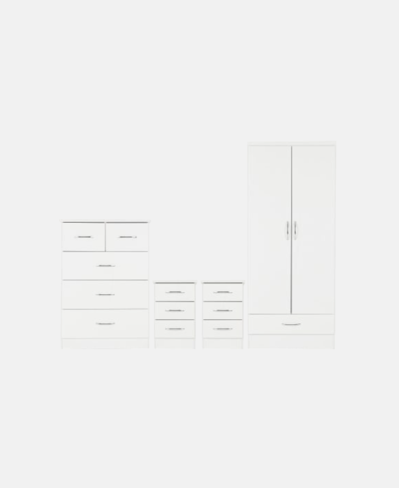 Nevada 2 Door 1 Drawer Wardrobe Bedroom Set