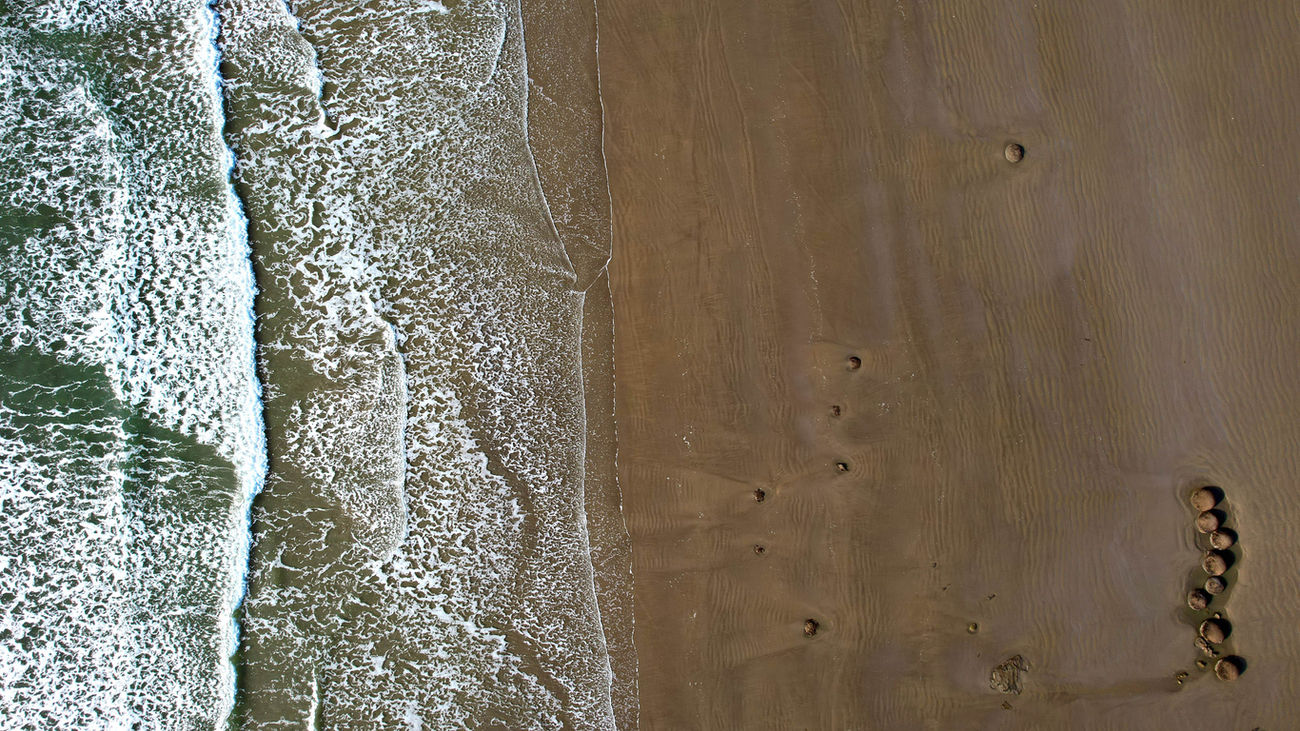 Art Photography Moeraki Boulders Beach Aerial Photo Print