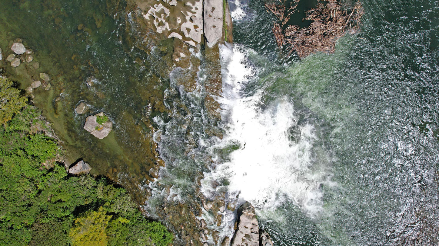 Maruia Falls Waterfall Aerial Photography
