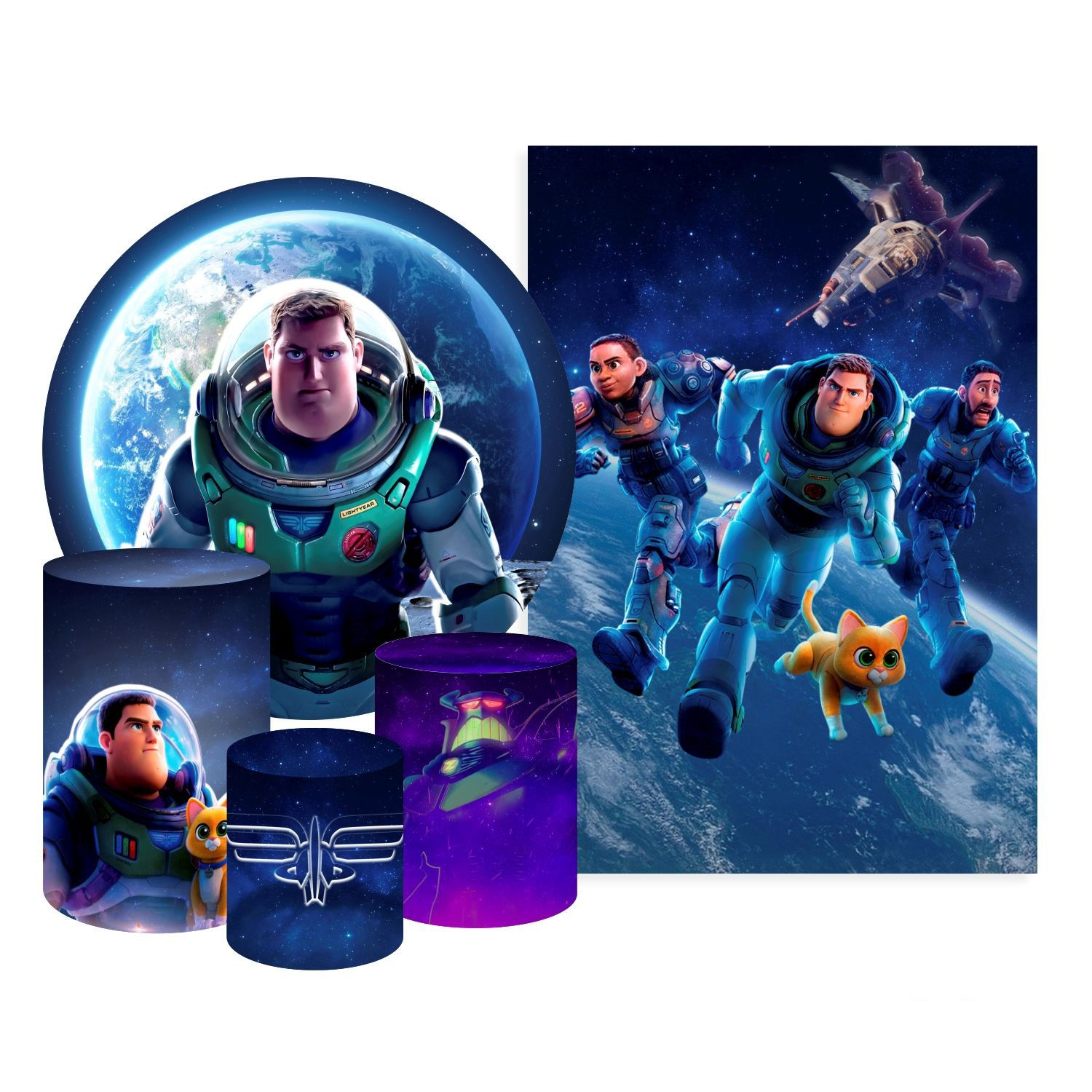 Toy Story Round + One Side Backdrop + Cylinders Kits