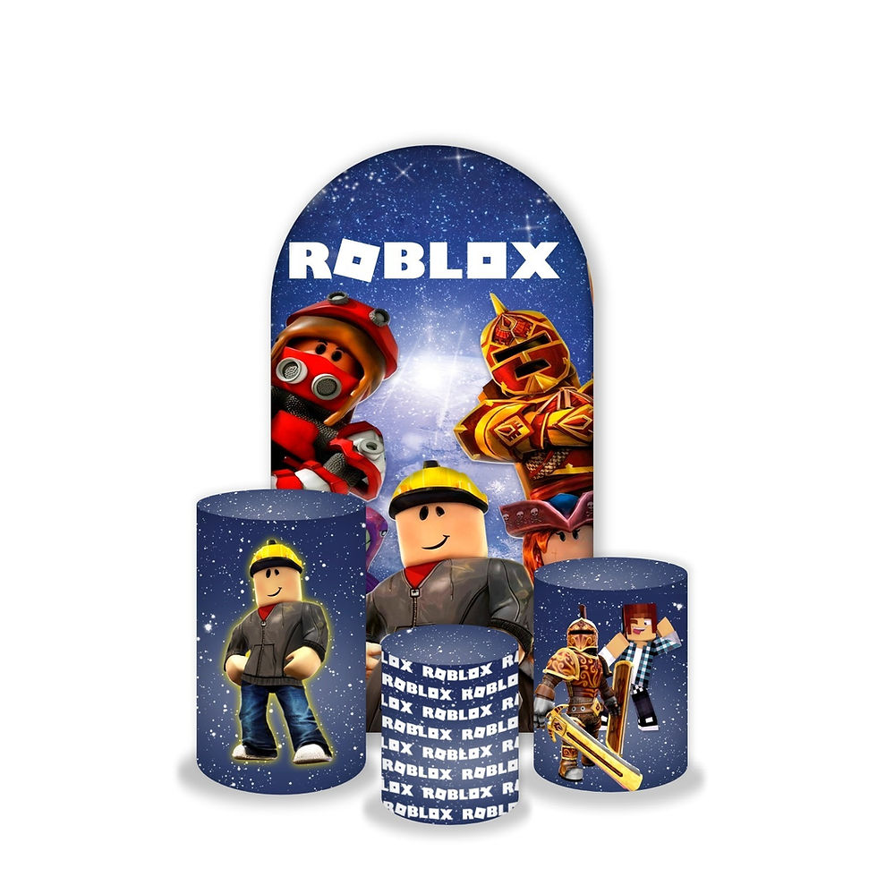 Roblox Arch Cover Backdrop and 3 Cylinder Covers (4 pieces)