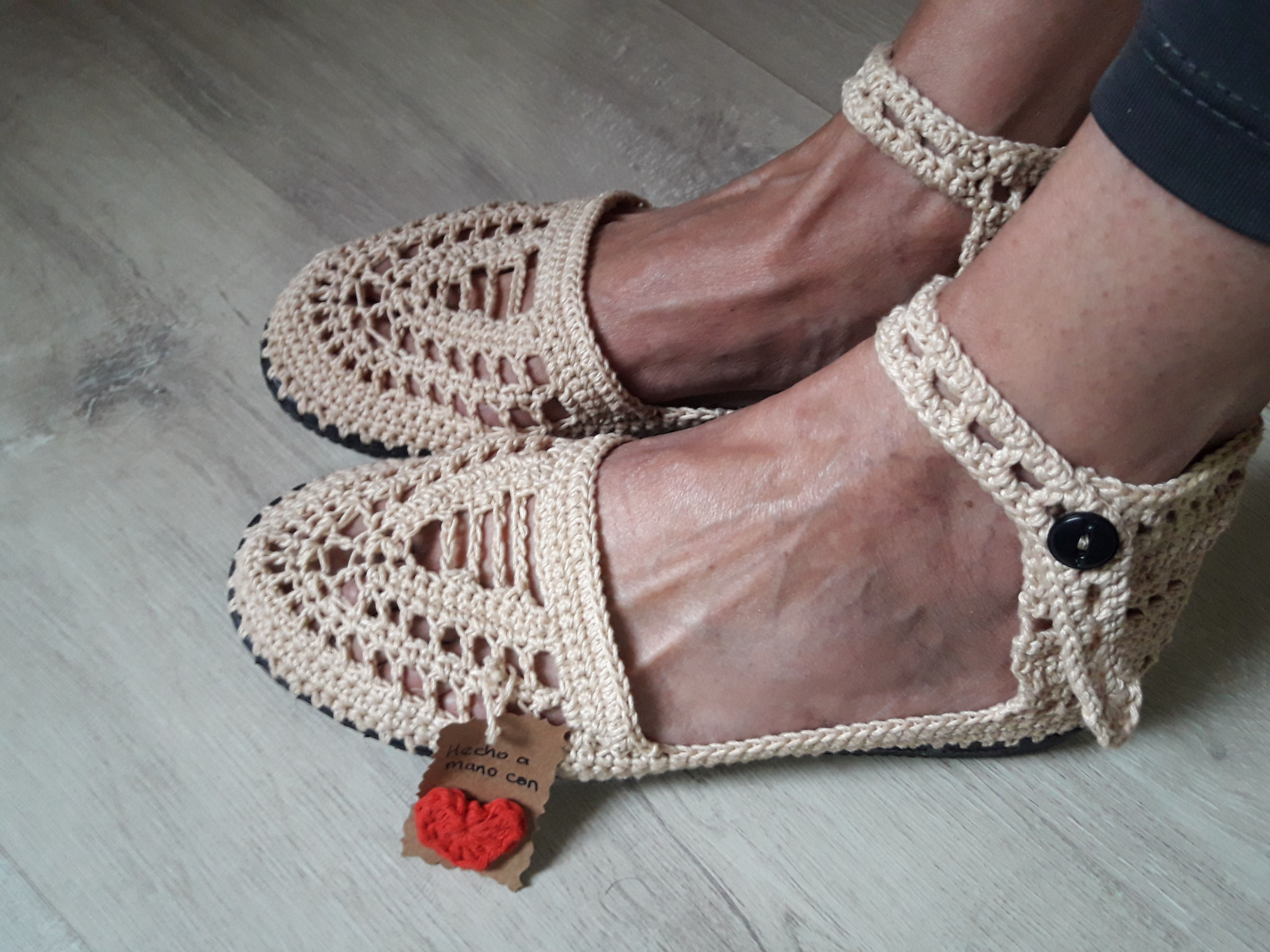 Alpargata tejida a crochet