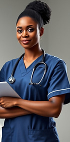professional male and female black nurses who are show resilience and expertise in the eth