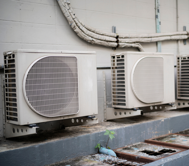 Close up of Air Conditioner Condenser, Ductless Mini-Splits.png
