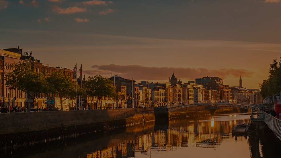 Dublin scene during sunset