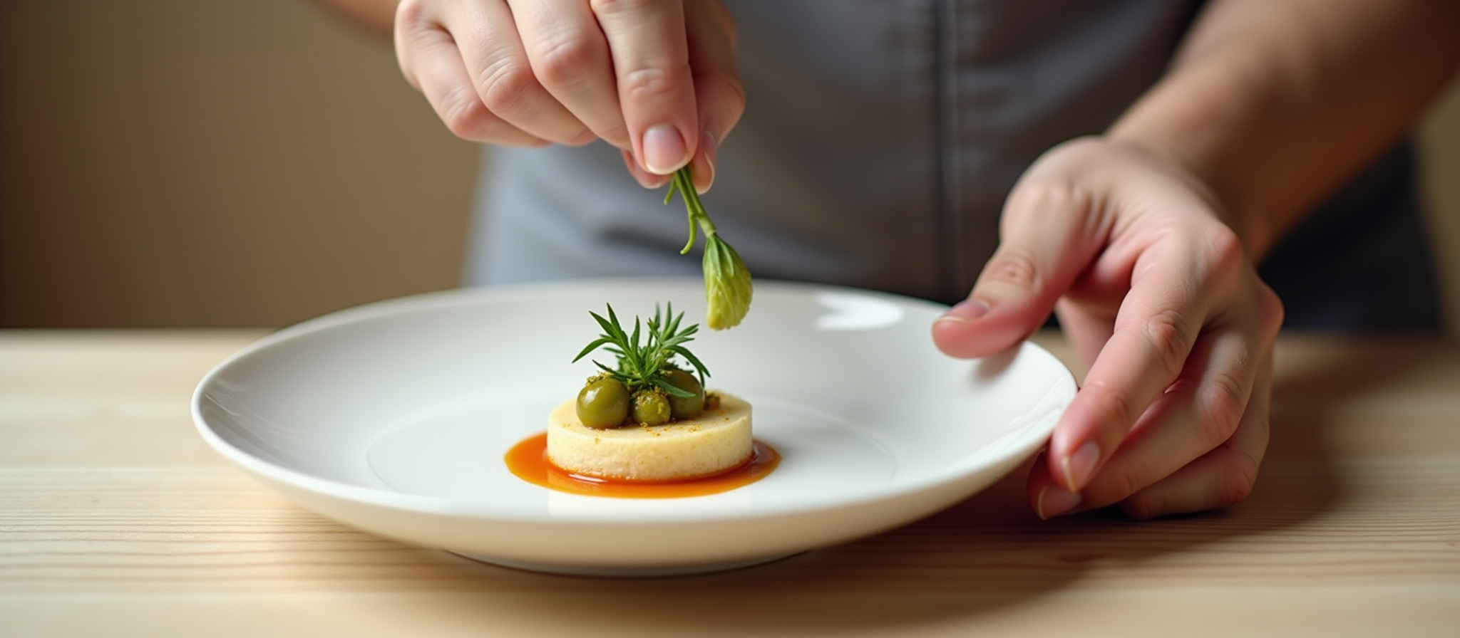 Zoom sur le dressage d'une entrée par un chef traiteur 