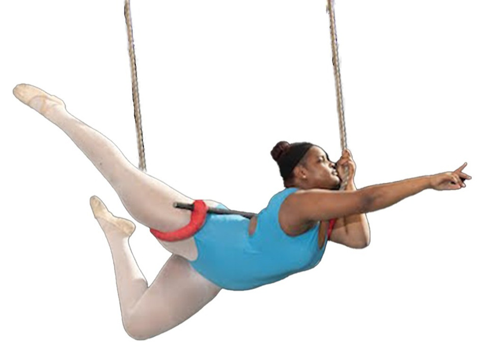 Student on trapeze bar