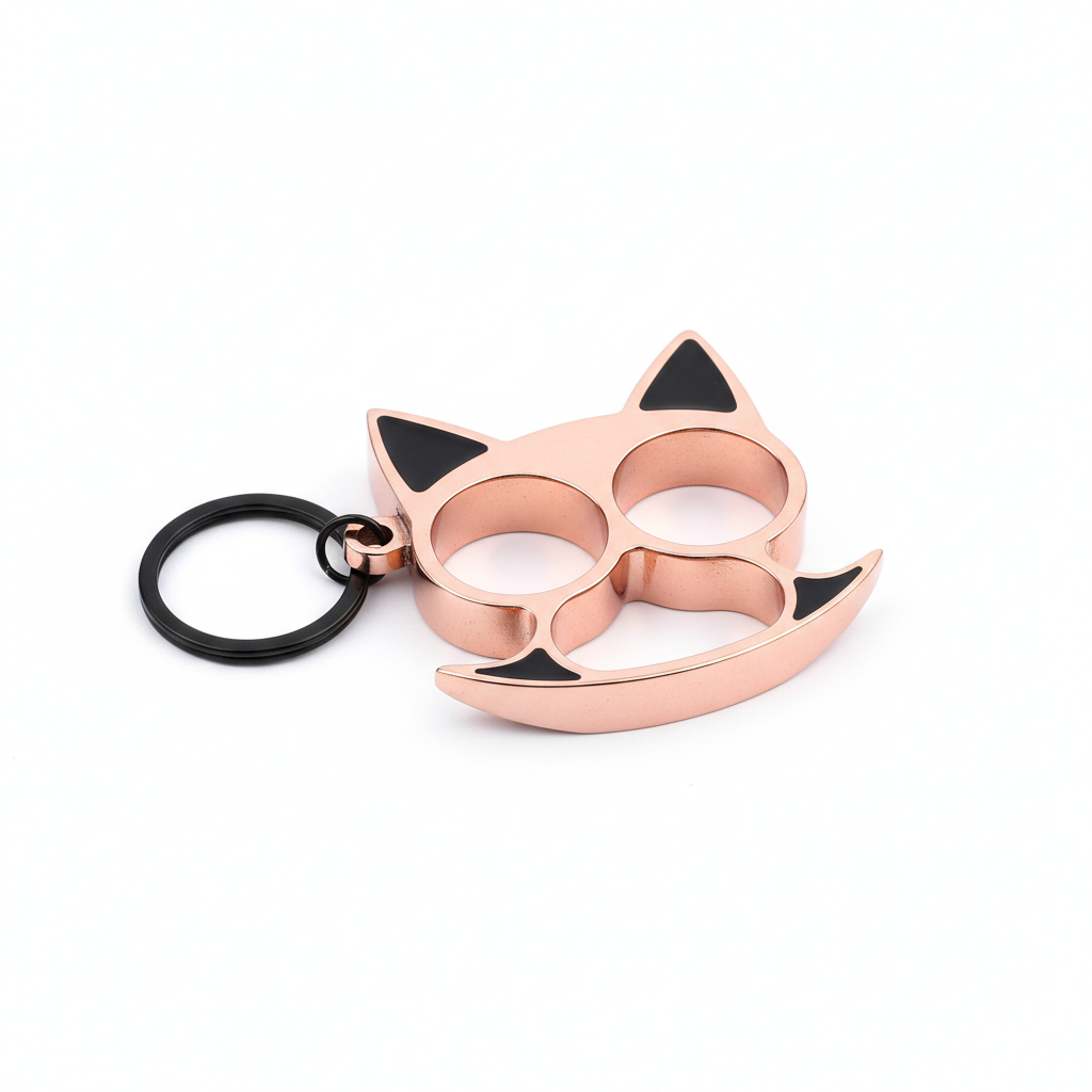 Cat Eye Brass Knuckles Keychain