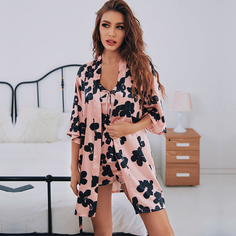 Thumbnail: Silk Feel Lounge Set Women | Short Sleepwear