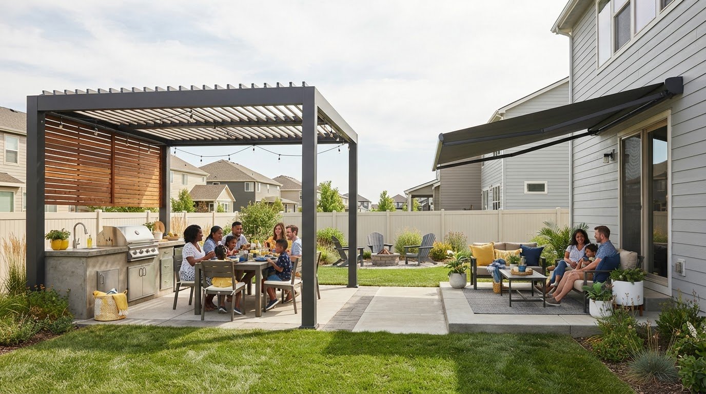 Pergola vs awning for patio shade: compare shelter options