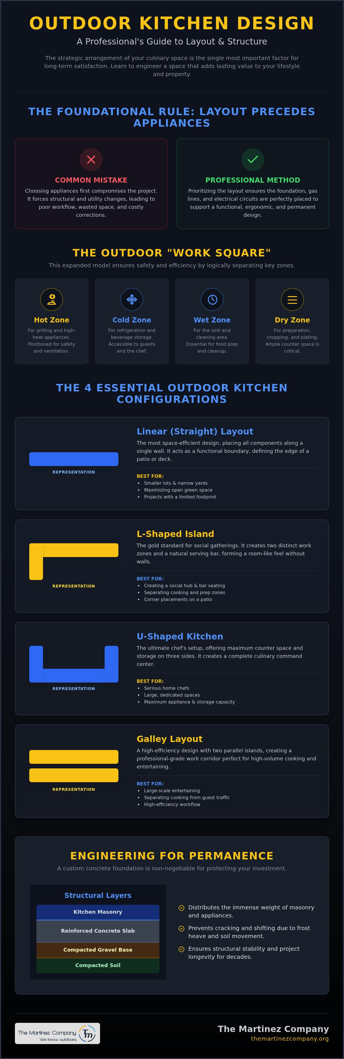 Outdoor kitchen layouts