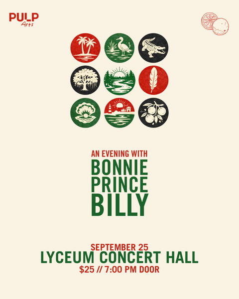 an evening with bonnie prince billy. september 25 at the lyceum concert hall. $25 at 7pm.