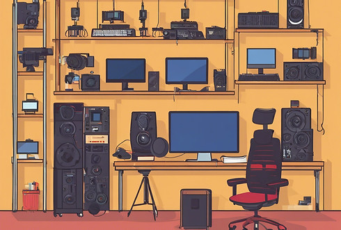 A room full of equipment used for digital media making.jpg