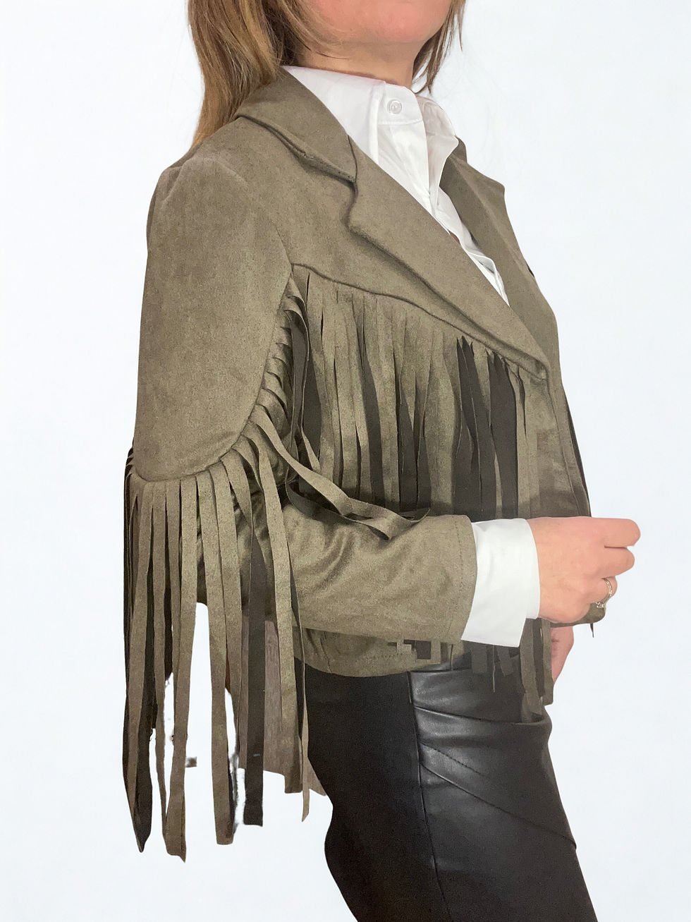 Miniature : Veste à franges kaki