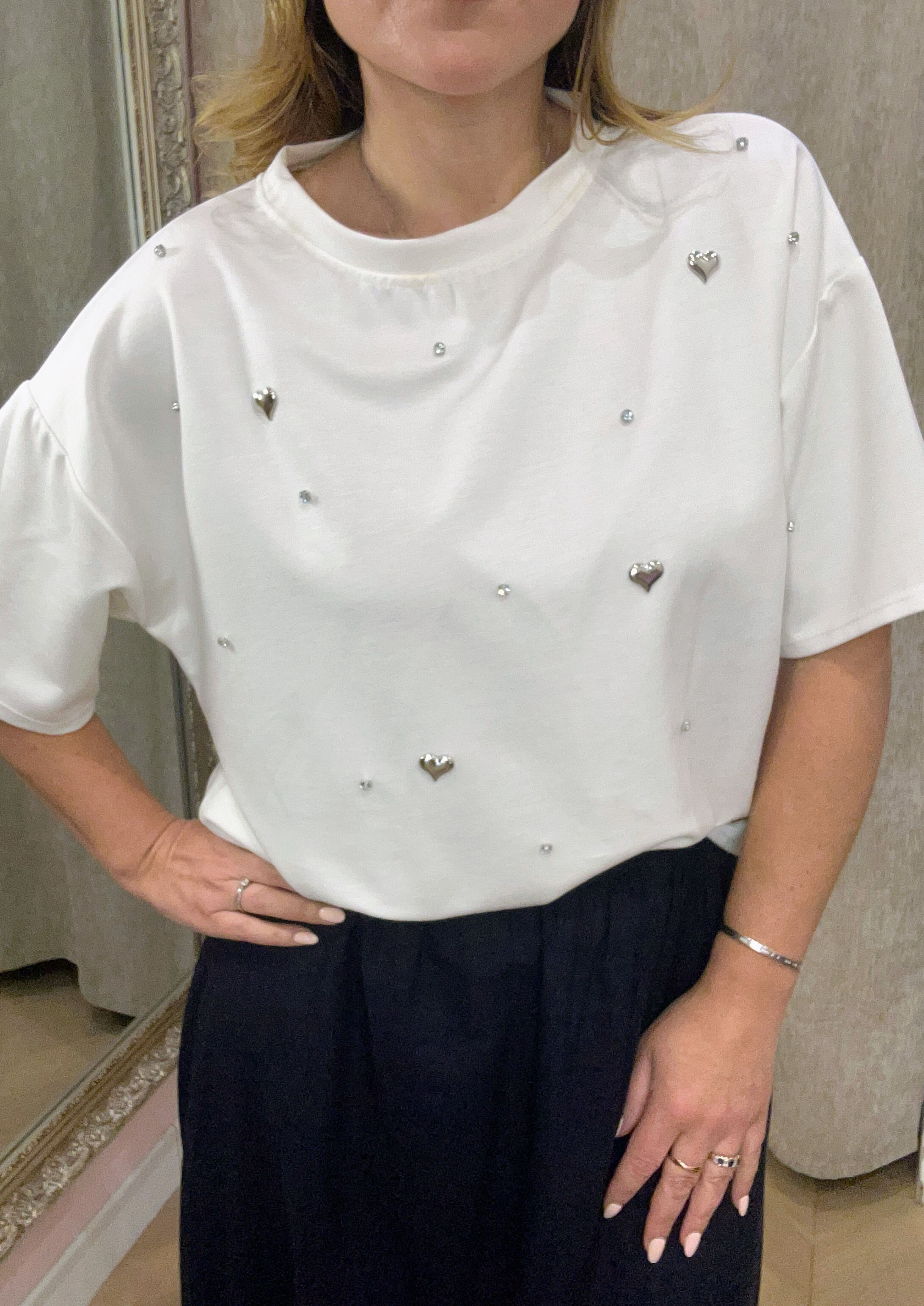 Tee-shirt cœur blanc