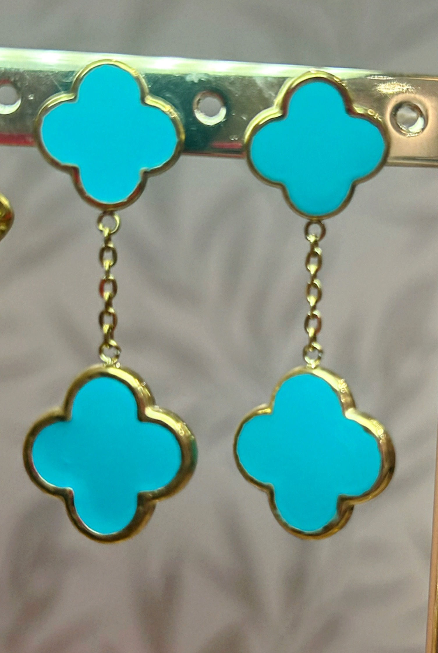 Boucles d’oreilles trèfle turquoise