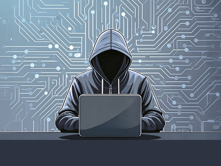 A scammer posting a fake job listing on a computer
