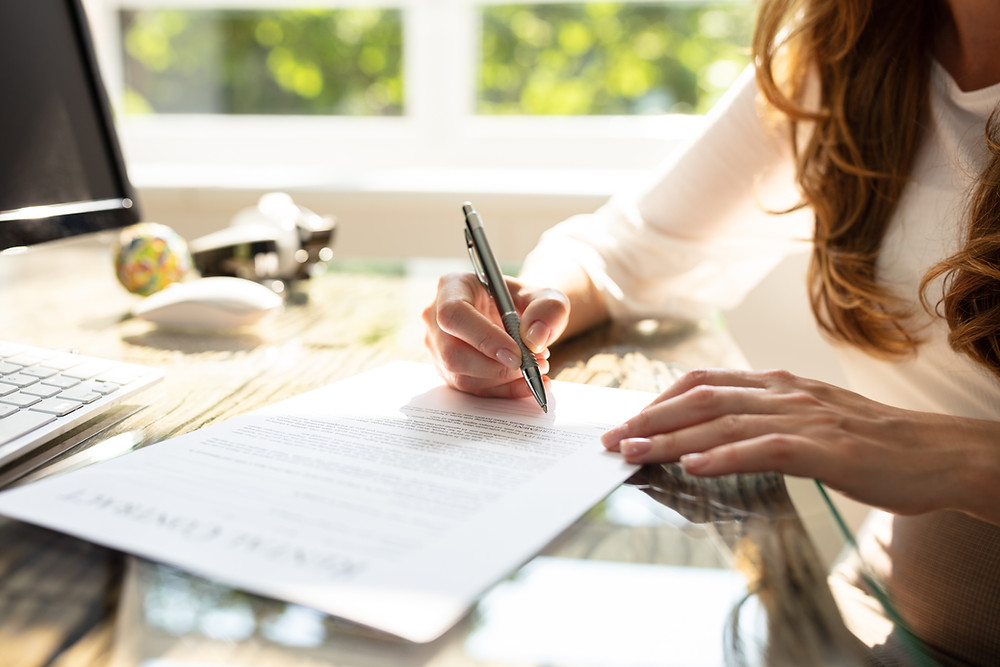 insurance agent preparing for a customer review meeting.