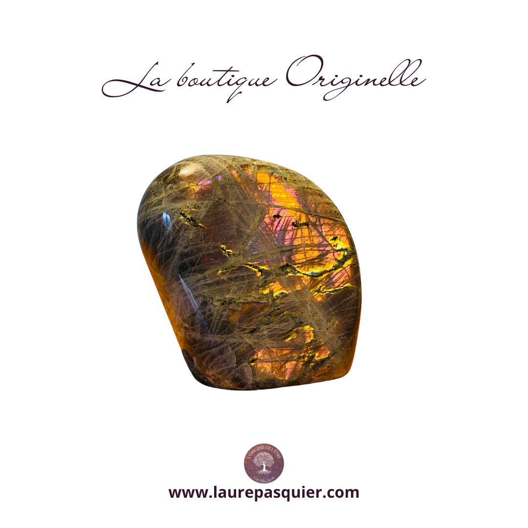 BLOC LABRADORITE ROSE 1192 Grs