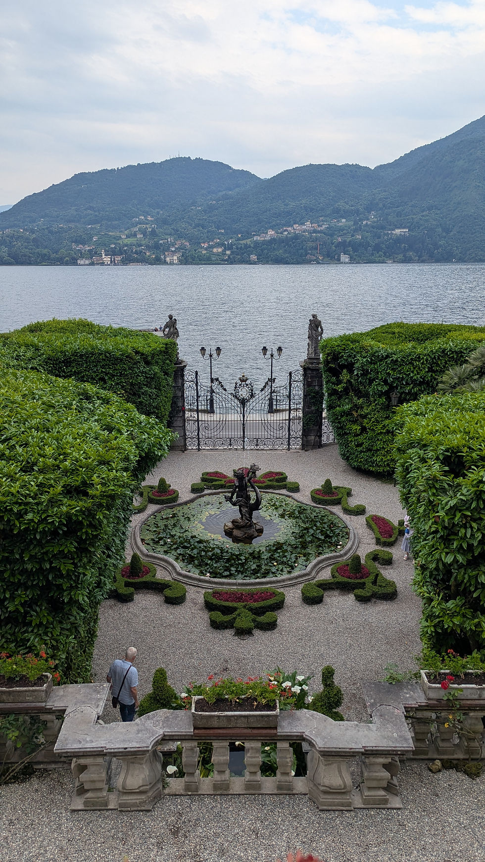 Wide angle view of a modern urban garden