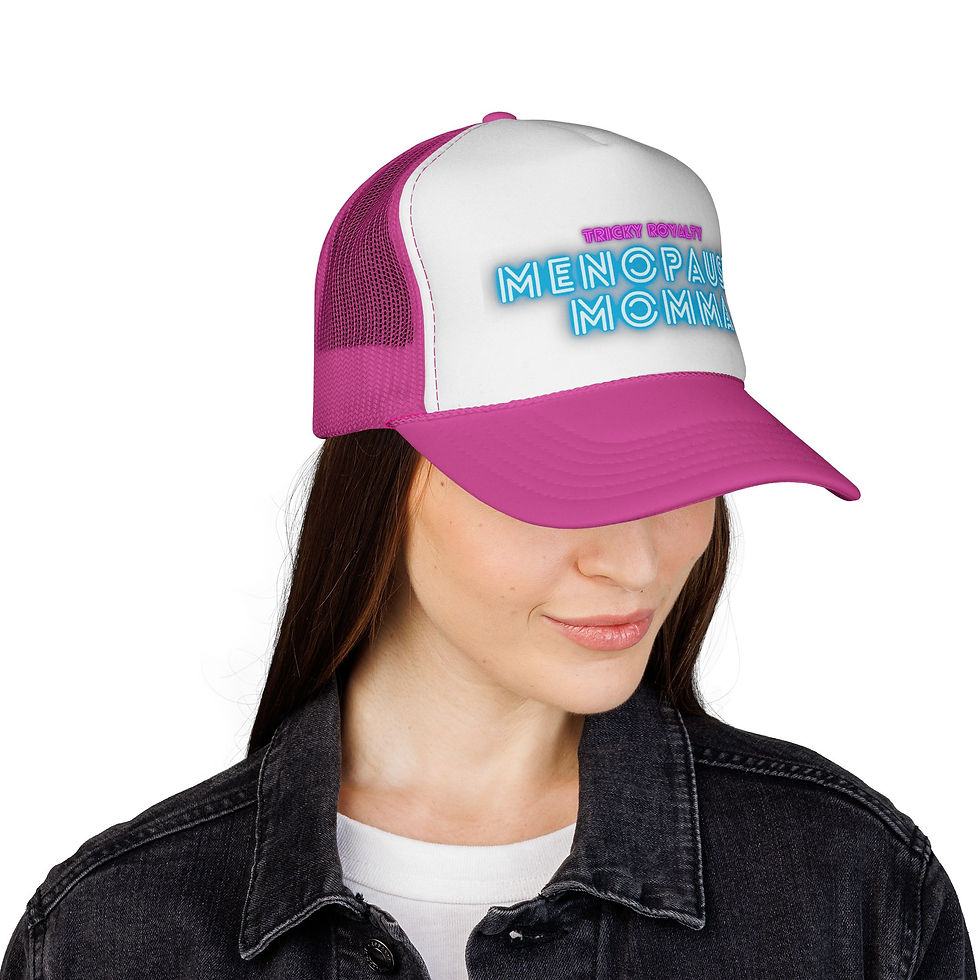Miniatura: Menopause Momma Trucker Cap — Funny Neon "Menopause Momma" Mesh Hat