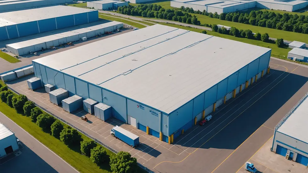 High angle view of an advanced cold storage facility