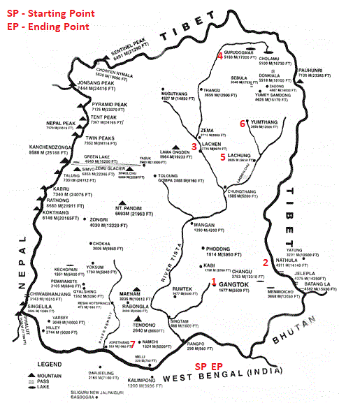 Sikkim Tourist Places Map Lost My Heart In Sikkim!! - Detailed