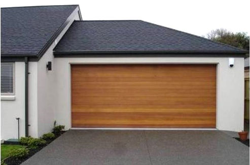 Horizontal Cedar wood clad Residential Garage Door
