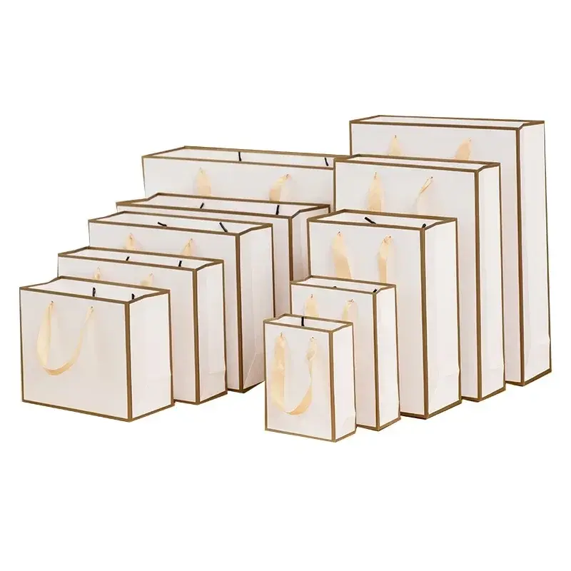 Miniatura: 10pcs/Lot Brown Black Red White Kraft Paper Bags With Handles Bulk Small Paper