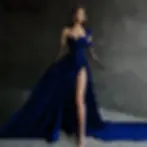 Thumbnail: ROSES Red Side High Split Mermaid Evening Dresses One Shoulder Prom Dresses