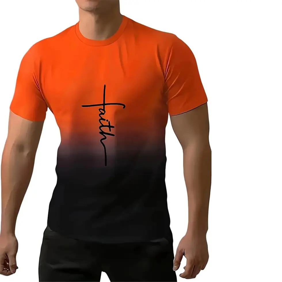 Thumbnail: Men’s Graphic T-Shirt – Gradient Print Unisex Streetwear Tee