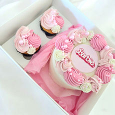 Barbie mini cake and cupcakes