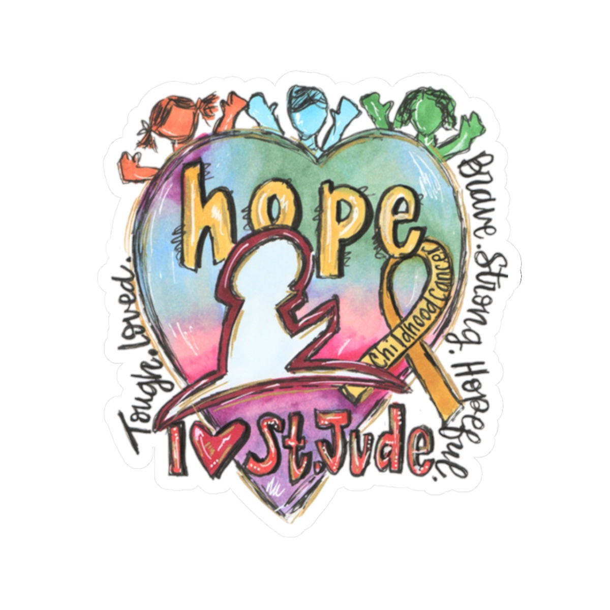 St. Jude's Hospital Fundraiser Kiss-Cut Sticker — One‑of‑a‑Kind Custom Sticker