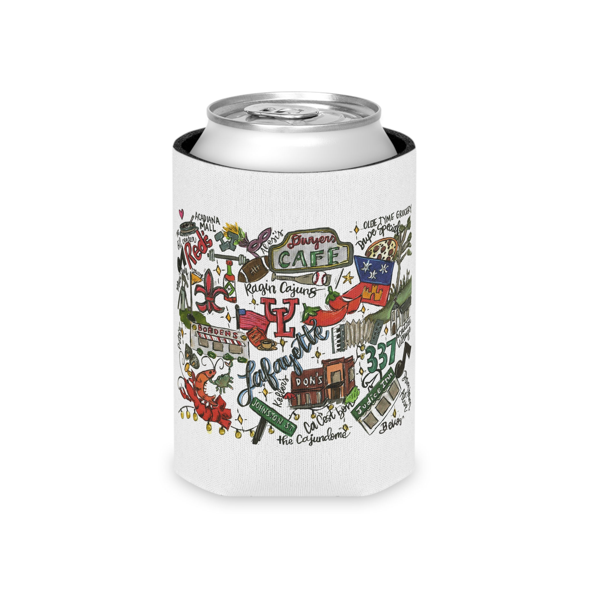 Lafayette, Louisiana Custom Design Can Koozie