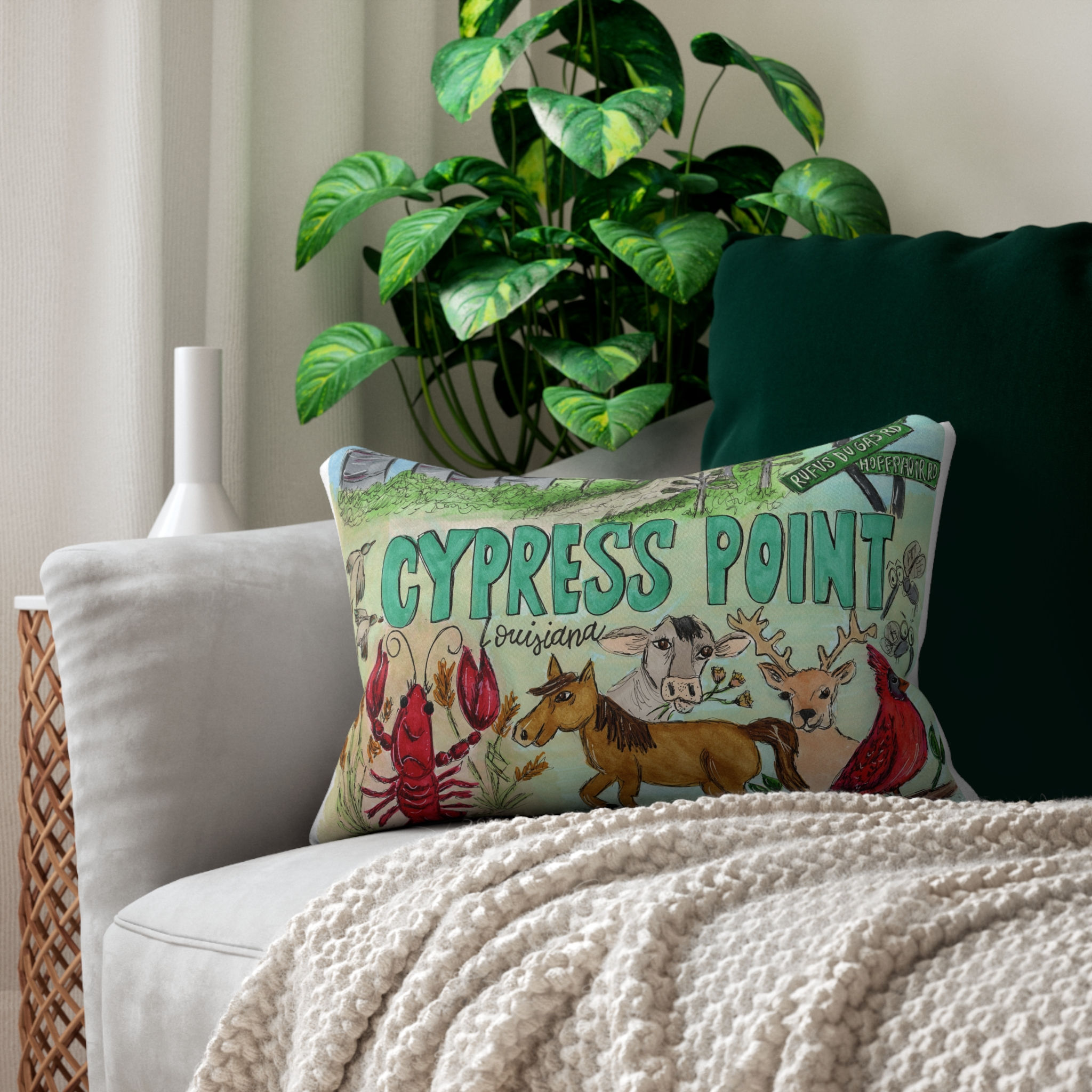 Cypress Point Louisiana Lumbar Pillow